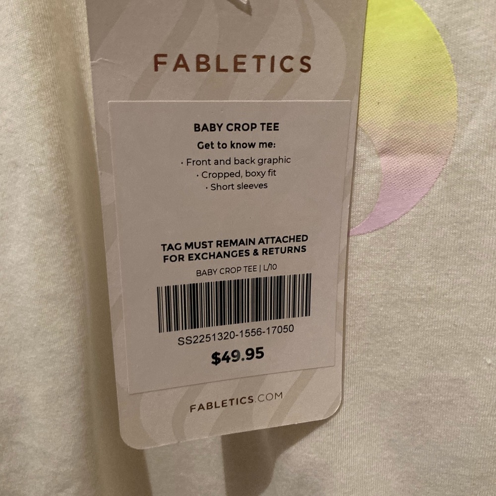 NWT Fabletics Crop Tee - Picture 2 of 3
